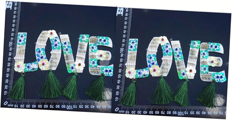 قلوب حب ترتر مطرزة لصقات حديدية للجينز التنانير زخرفة الحروف - Image 4